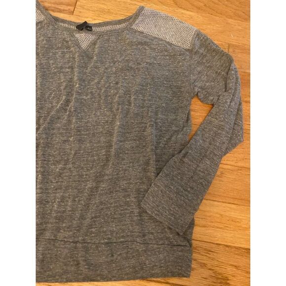Cynthia Rowley women's casual grey cotton blend mesh shoulders shirt size large - Picture 2 of 9